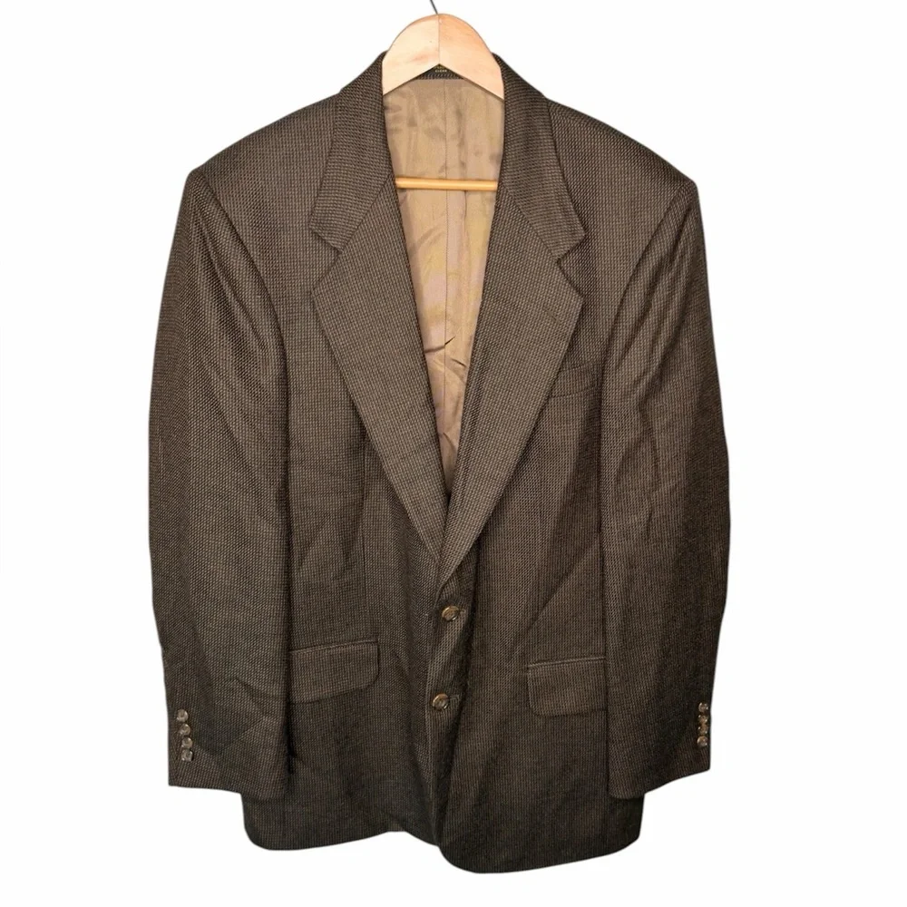 Oscar de la Renta x Vintage 80s Wool Micro Herringbone Blazer